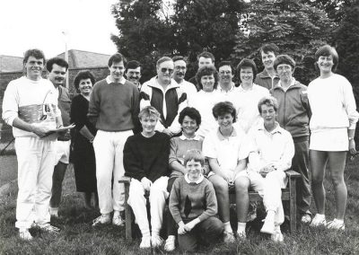 Black and white photo of Ashford Tennis Club members